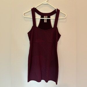FREE PEOPLE | Ponte Knit Lace Print Burgundy Purple High Back Sleeveless